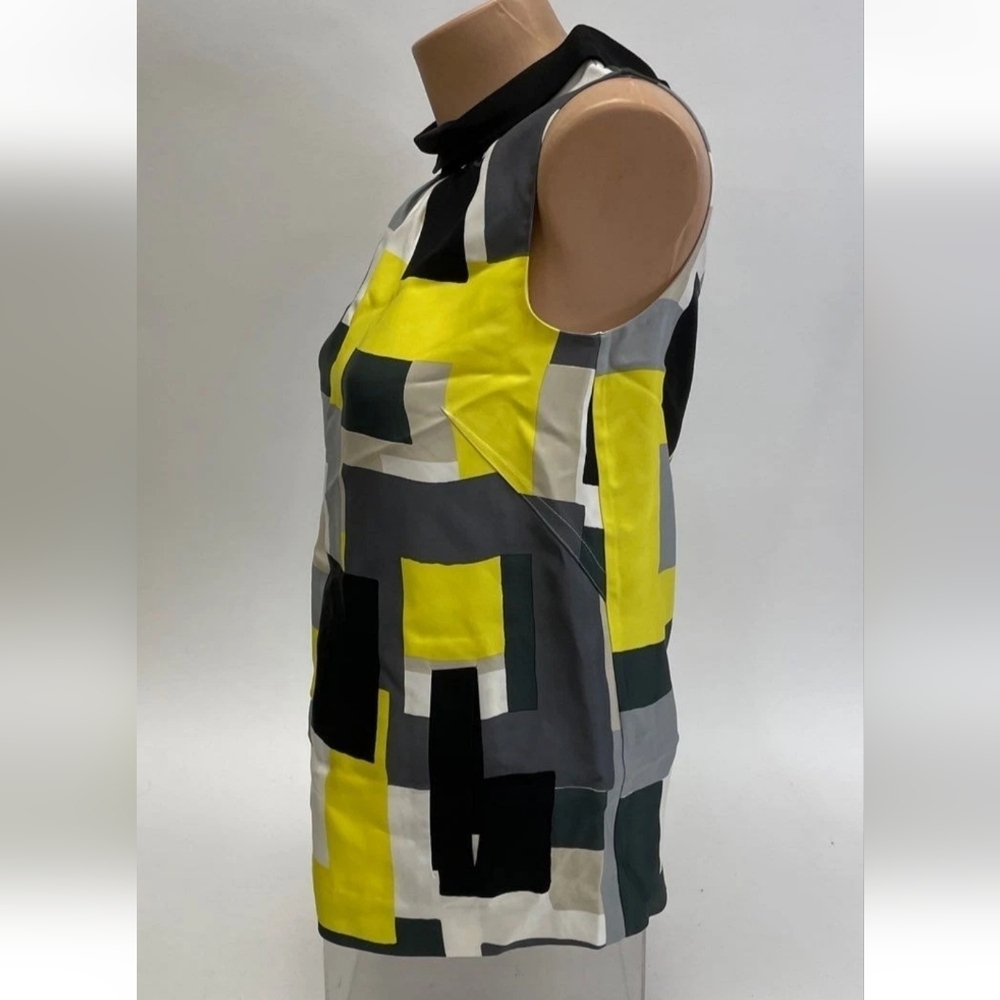 BNW/O TAGS Kate Spade ♠️ Geometric Colorblock Sleeveless Blouse Womens Size 2 - Picture 4 of 15